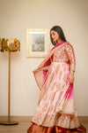 Pure shamoose silk with mukesh work and hand embellishments