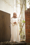 Ivory Double Layered Designer Abaya